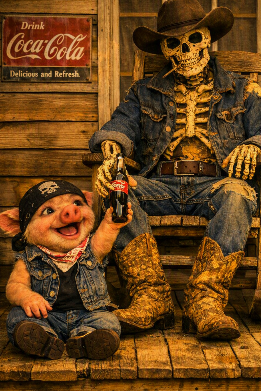 HAVE A COKE ON ME, WALL ART. IKE AND BABY HAWG