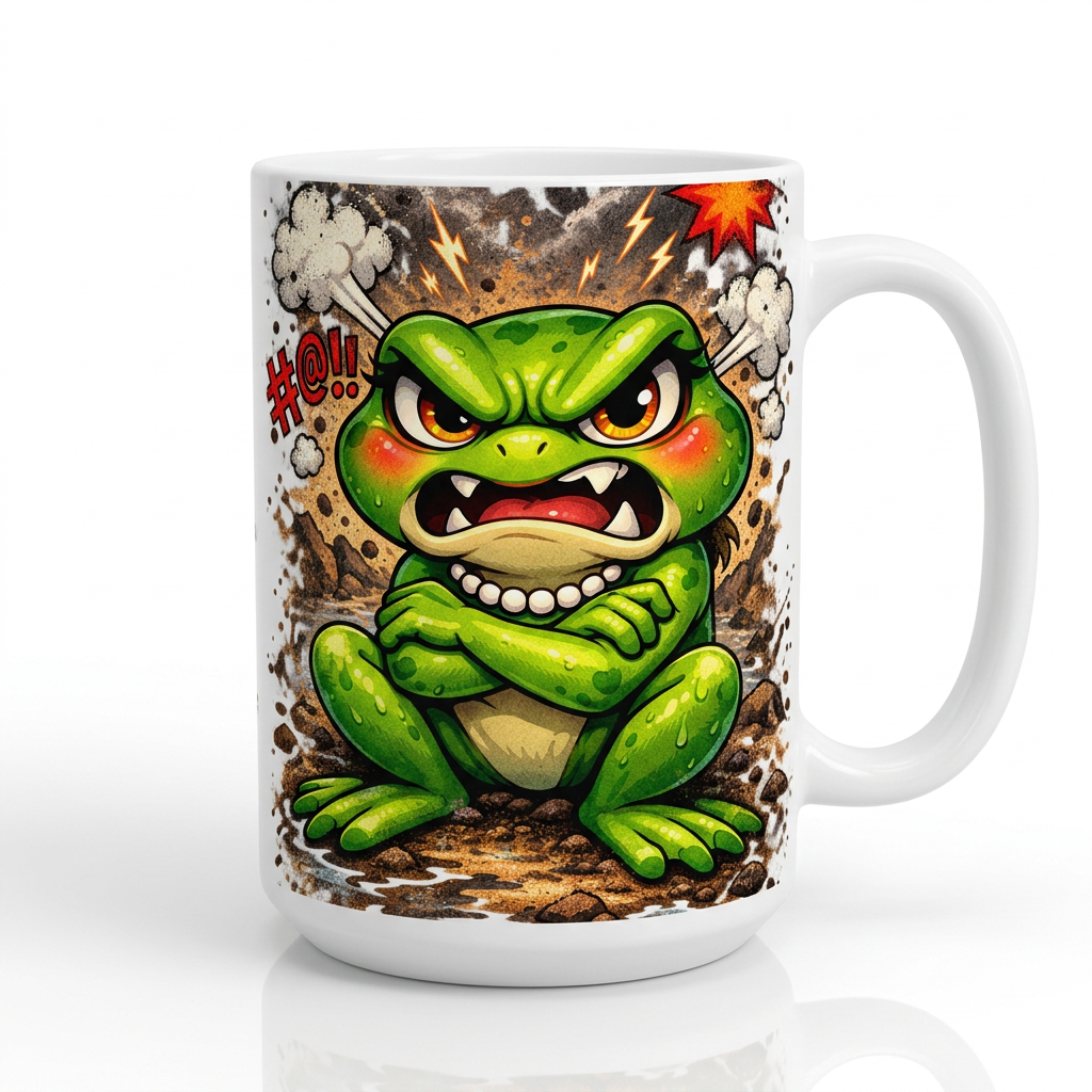 Angry Frog 15 oz Coffee Mug Mockup