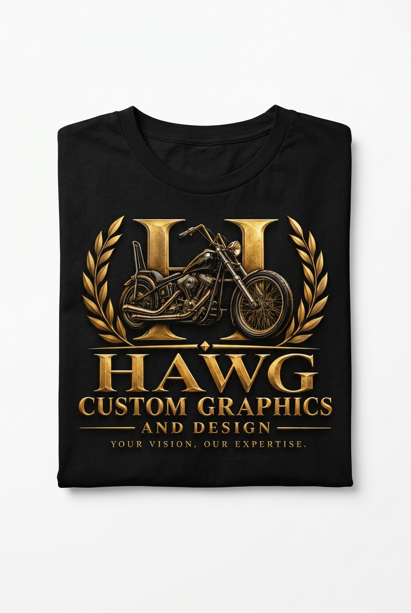 HAWG Custom Graphics Black Tee Mockup