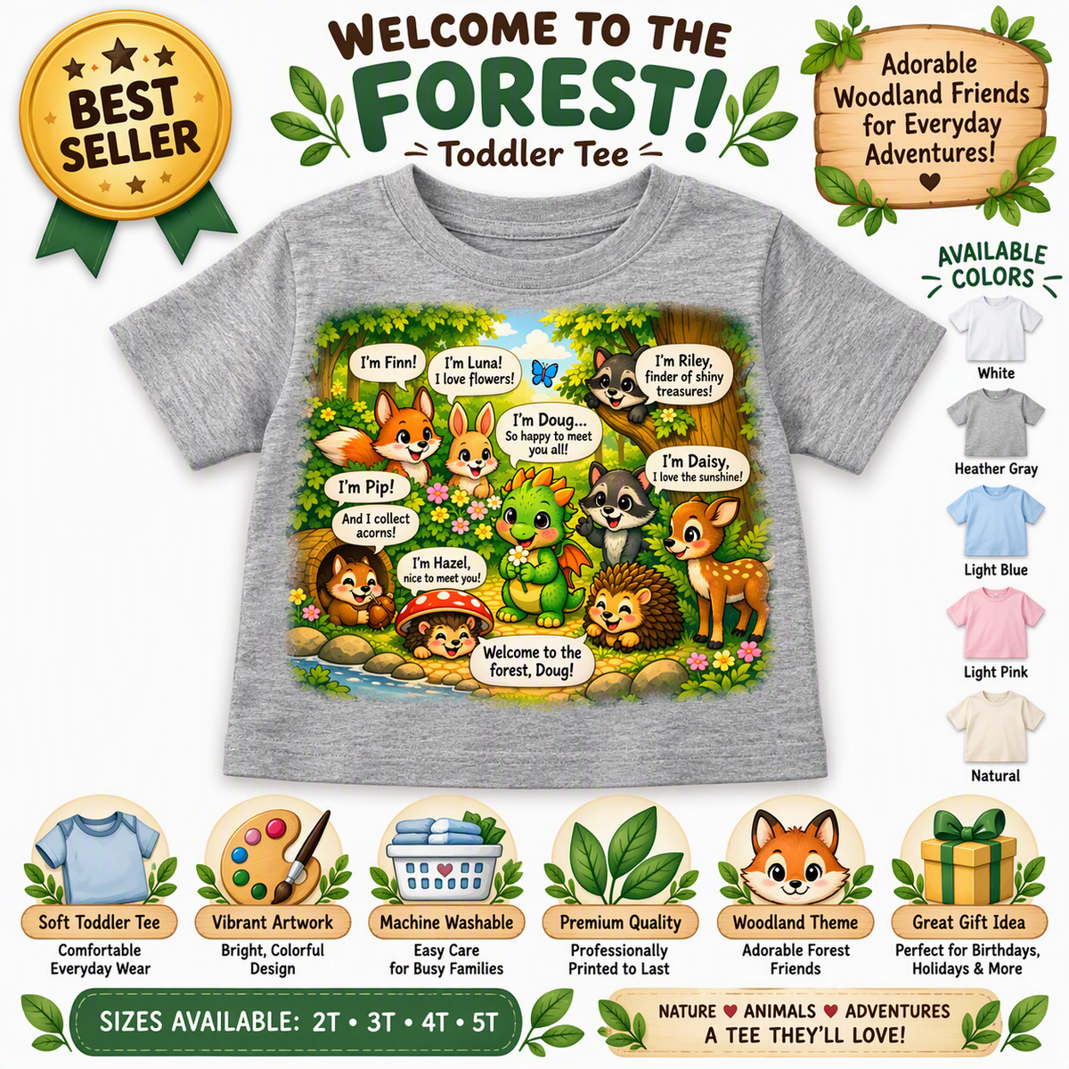WOODLAND CREATURES TODDLER TEE
