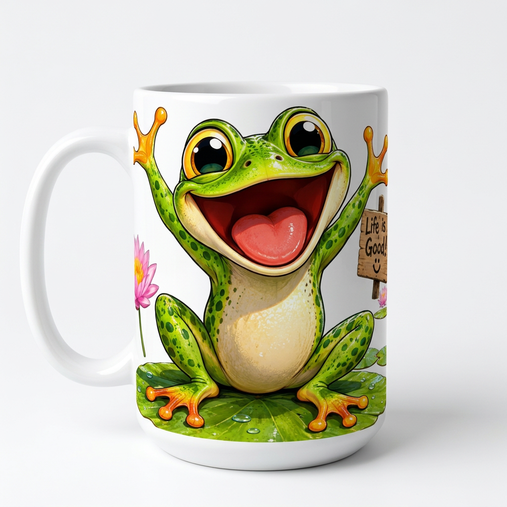 Life is Good Frog HOGG Mug - Transparent